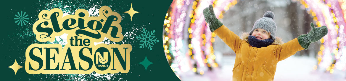 A kid smiling because they know how much their parents saved by taking NJ TRANSIT. 